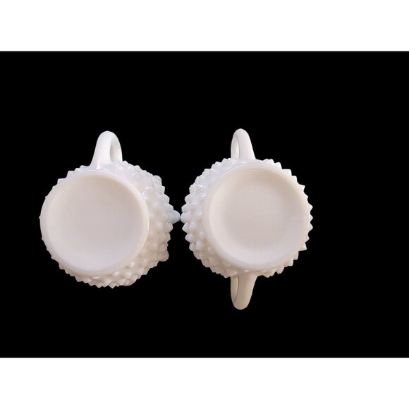 Vintage Fenton Hobnail Milk Glass Creamer & Sugar Set - Picture 8 of 10